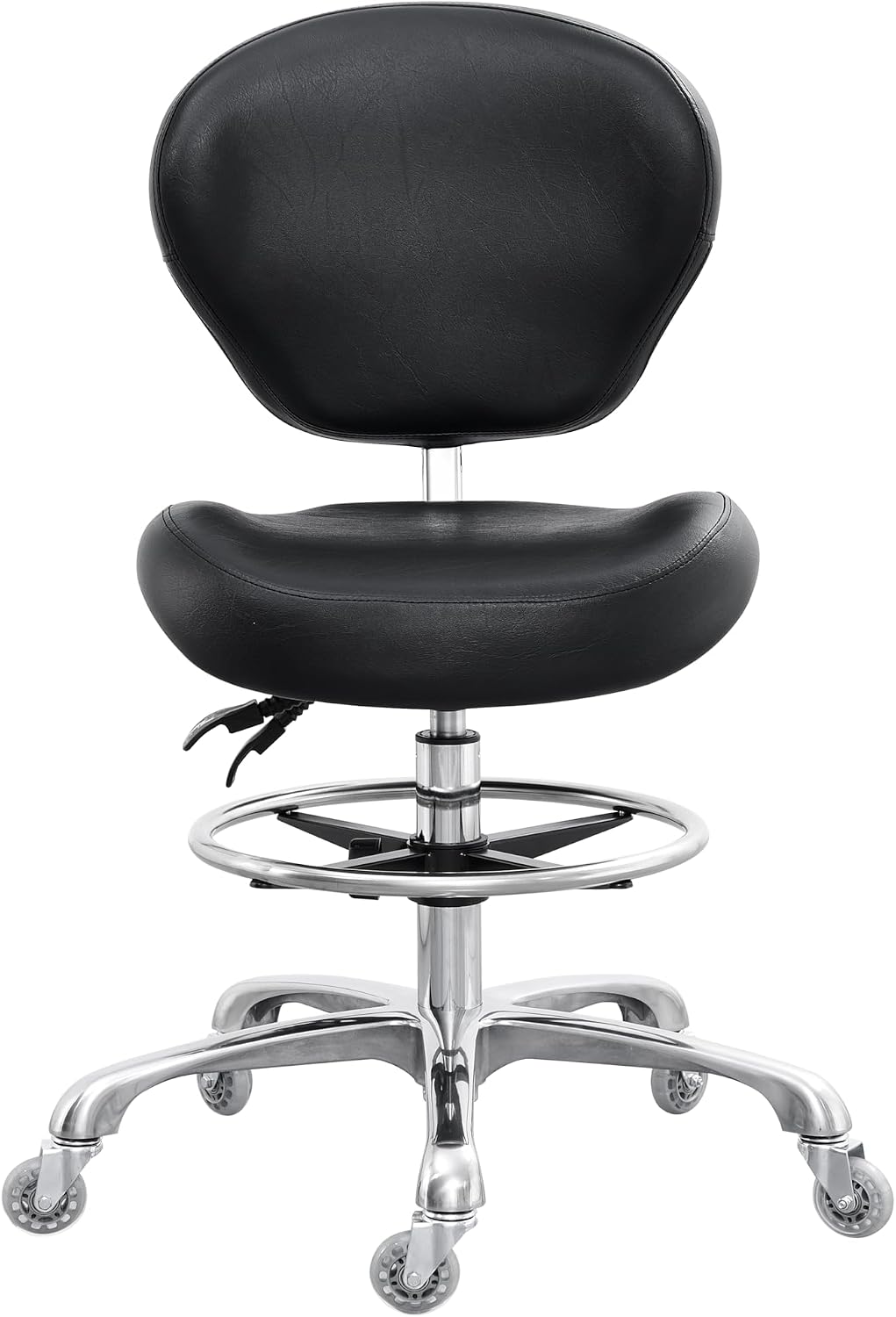 Medical Lab Chair - Zeichenstuhl mit Rückenlehne, verstellbarer hoher Werkstattstuhl,