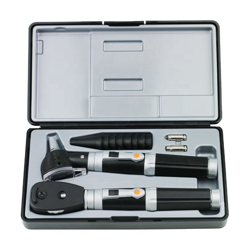 Otoscope Ophthalmoscope Set - Hochwertiges professionelles diagnostisches Instrument, tragbares Faseroptik-Otoskop-Ophthalmoskop-Set.
